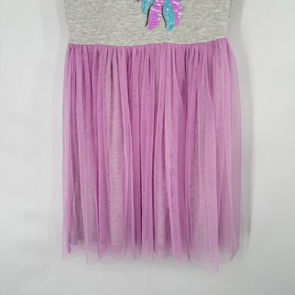Justice Girls' Unicorn Sequin Dress Grey & Pink Short Sleeve Size 14 -16 - Picture 2 of 11